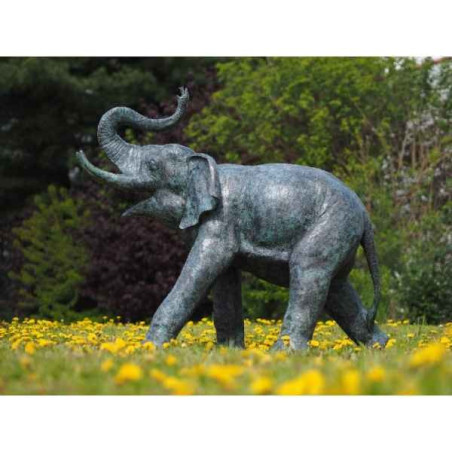 Sculpture elephant en bronze thermobrass -b74235