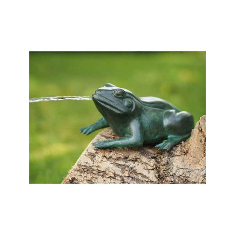 Statue en bronze grenouille vert thermobrass  -an0243br -v -f