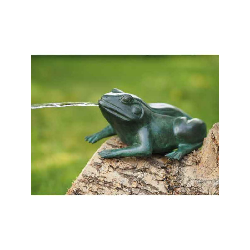 Statue en bronze grenouille vert thermobrass -an0243br-v-f