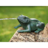 Statue en bronze grenouille vert thermobrass  -an0243br -v -f