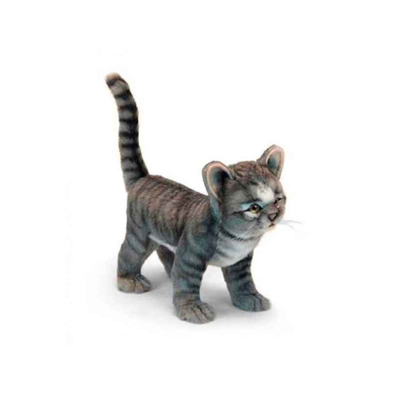 Animaux-Bois-Animaux-Bronzes.com propose Chat gris 4 pattes 30cml peluche animalière -6574
