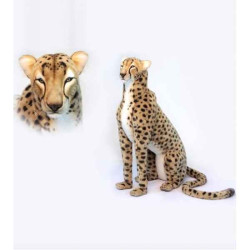 Félin Guépard 100cmh/125cml peluche animalière -6543