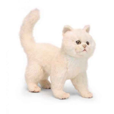 Animaux-Bois-Animaux-Bronzes.com propose Chat blanc 4 pattes 29 cmh peluche animalière -6434