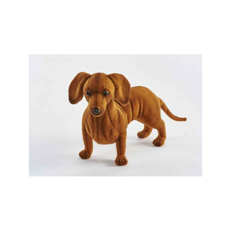 Animaux-Bois-Animaux-Bronzes propose Chien Teckel 4 pattes 42cml peluche animalière -6420