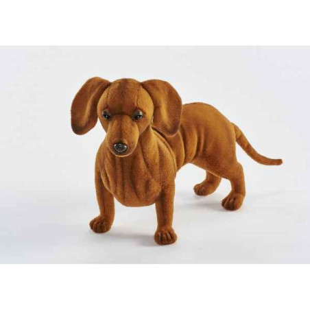 Animaux-Bois-Animaux-Bronzes propose Chien Teckel 4 pattes 42cml peluche animalière -6420