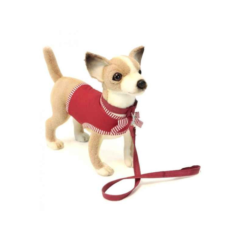 Animaux-Bois-Animaux-Bronzes propose Chien Chihuahua & t-shirt rouge 24cmh/25cml peluche animalière -6383