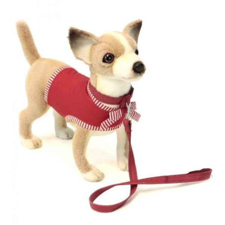 Animaux-Bois-Animaux-Bronzes propose Chien Chihuahua & t-shirt rouge 24cmh/25cml peluche animalière -6383