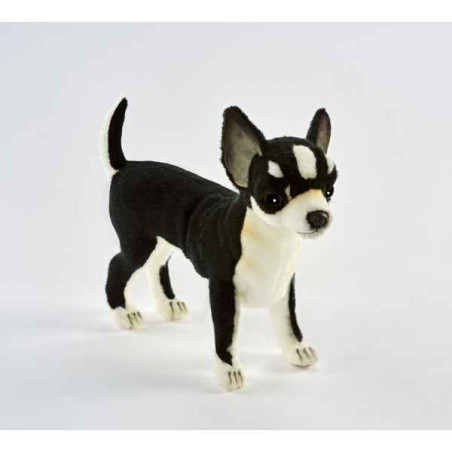 Animaux-Bois-Animaux-Bronzes propose Chien Chihuahua noir 24cmh/25cml peluche animalière -6367