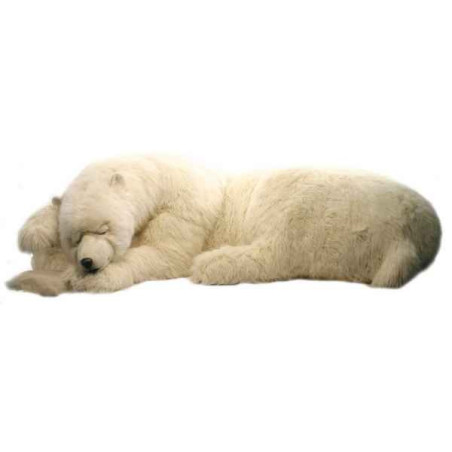 Animaux-Bois-Animaux-Bronzes propose Ours polaire dormeur 200cml peluche animalière -4869