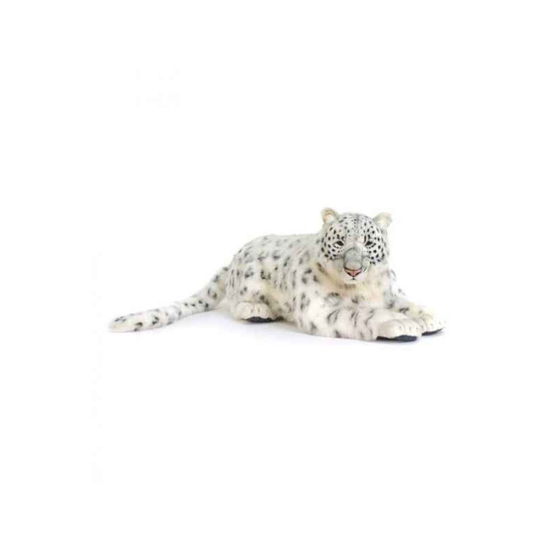 Félin Léopard des neiges couché 125cml peluche animalière -4283