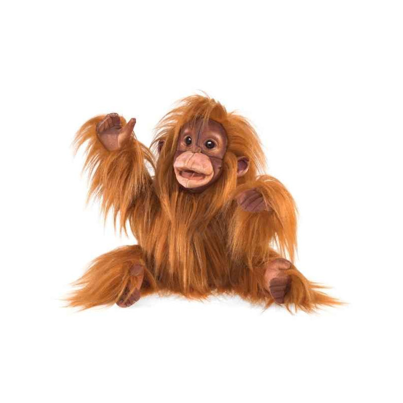 Marionnette à main bébé orang outan peluche Folkmanis -3106