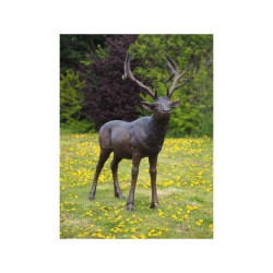 Sculpture cerf en bronze thermobrass -b96005