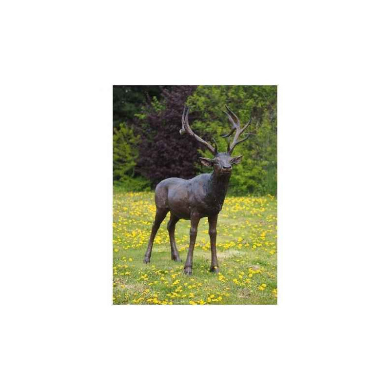 Sculpture cerf en bronze thermobrass -b96005