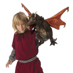 Animaux de la forêt Dragon noir marionnette 
