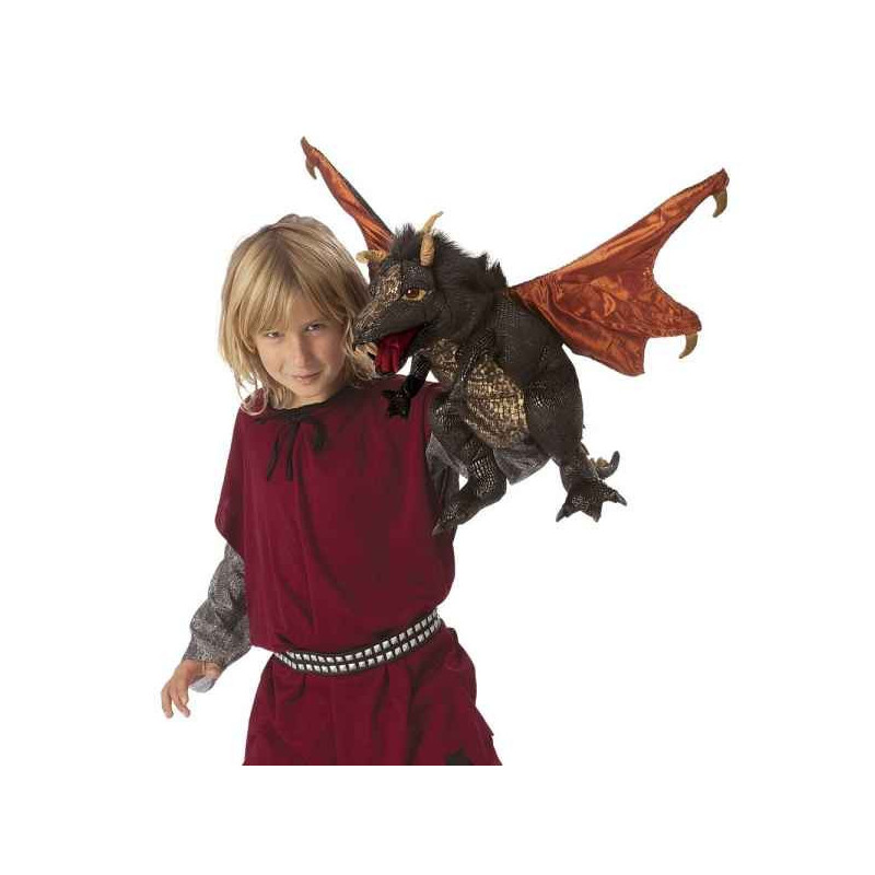 Animaux de la forêt Dragon noir marionnette 