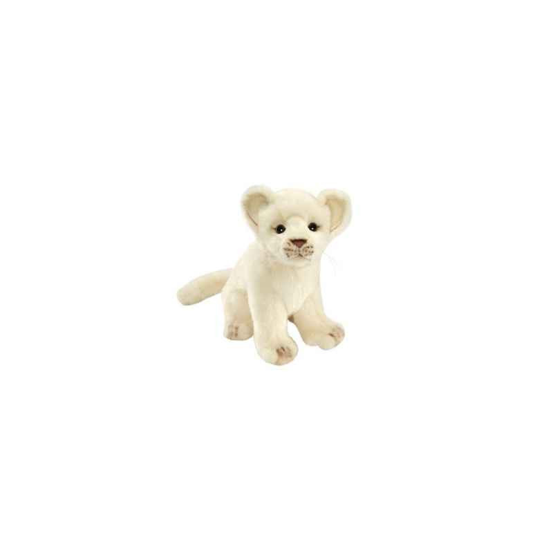 Peluche bébé lion blanc assis 18cm Anima  -7291