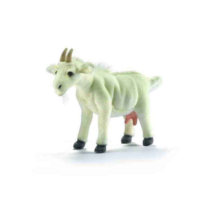 Animaux de la ferme Biquette blanche 35cm peluche animalière 5462