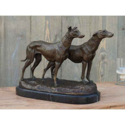 Statue en bronze paire de lévriers thermobrass -an1235br-b-2
