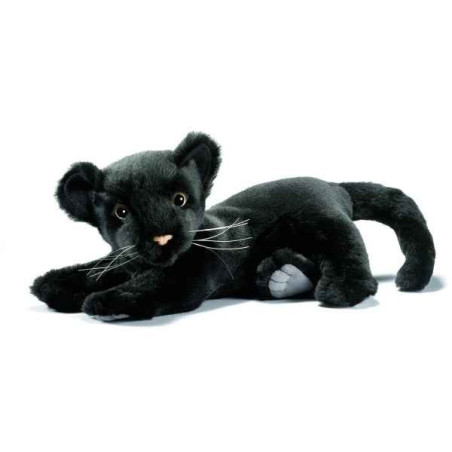 Félin Panthere noire bebe couchee 26cm peluche animalière 5330