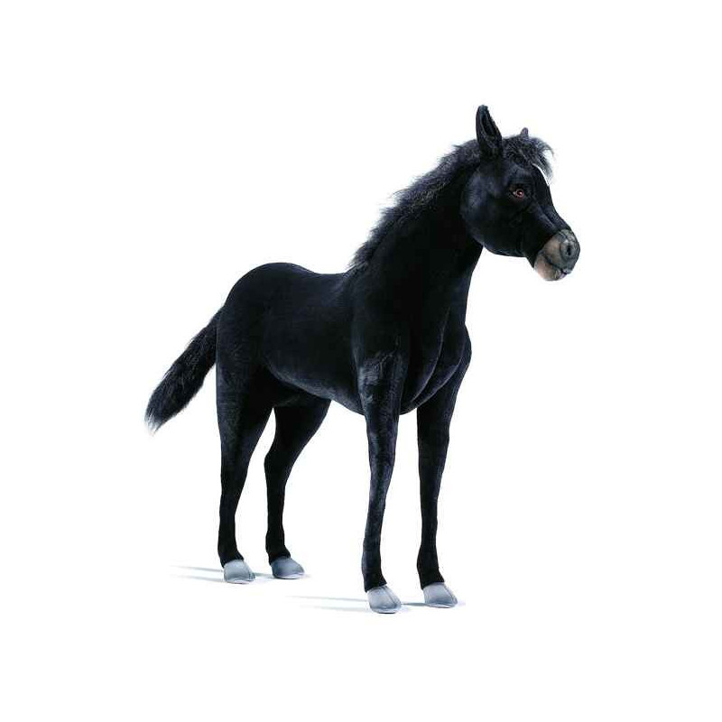 Peluche Cheval noir 140cm Anima 4059
