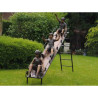 Décoration Statuette bronze personnage Sculpture 3 enfants sur glissière en bronze  -b1240