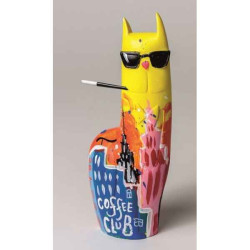 Animaux-Bois-Animaux-Bronzes.com propose Gianni, big city Chat jaune de selwyn senatori -ST00616