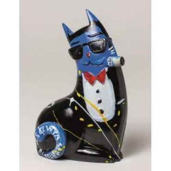 Animaux-Bois-Animaux-Bronzes.com propose Franck, big city Chat bleu de selwyn senatori -ST00605