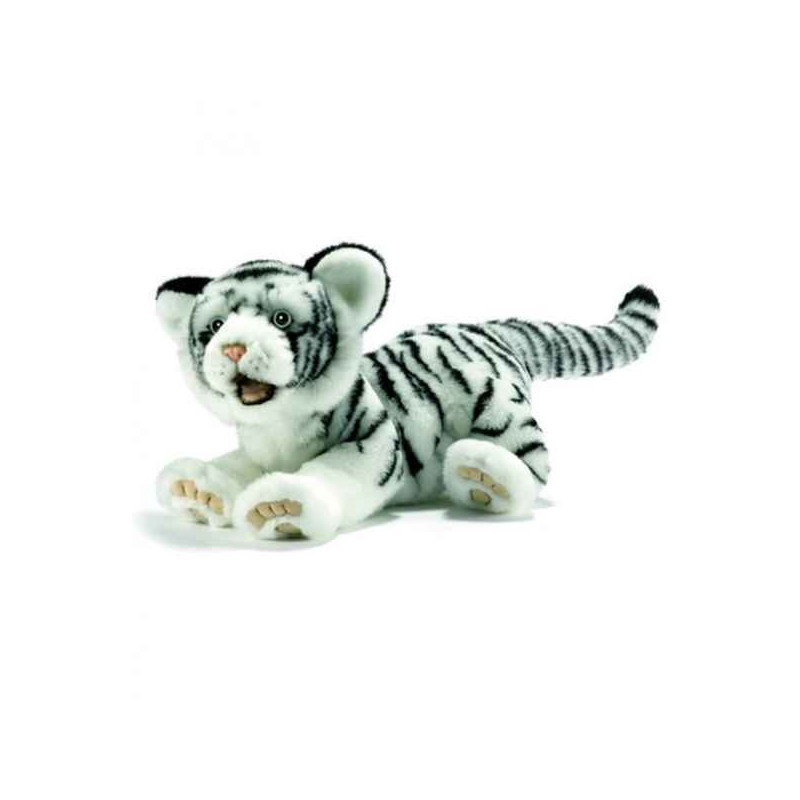 Félin Tigre blanc couché 35cml peluche animalière -1923