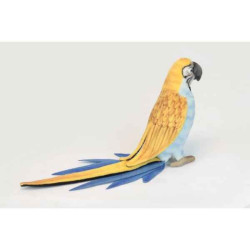 Décoration OiseauxPerruche jaune/bleu 16cmh peluche animalière -3325 Anima