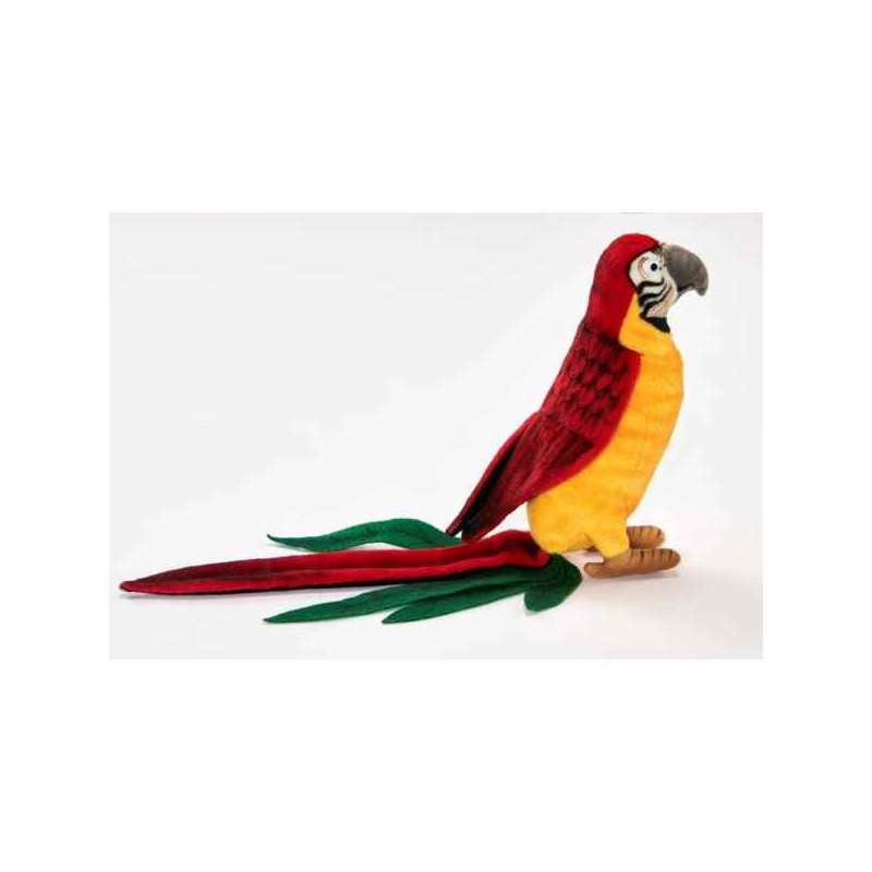 Décoration OiseauxPerruche rouge/jaune 16cmh peluche animalière -3323 Anima