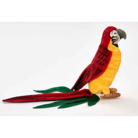 Décoration OiseauxPerruche rouge/jaune 16cmh peluche animalière -3323 Anima