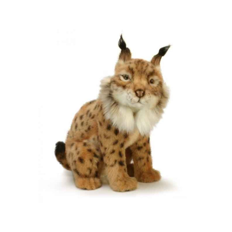 Animaux sauvage Lynx assis 28cmh peluche animalière -4861
