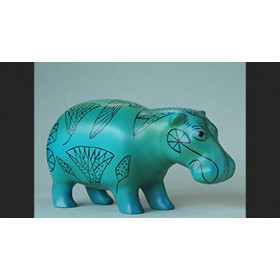 Figurine miniature en coffret l'hippopotame, art égyptien  PA25EG