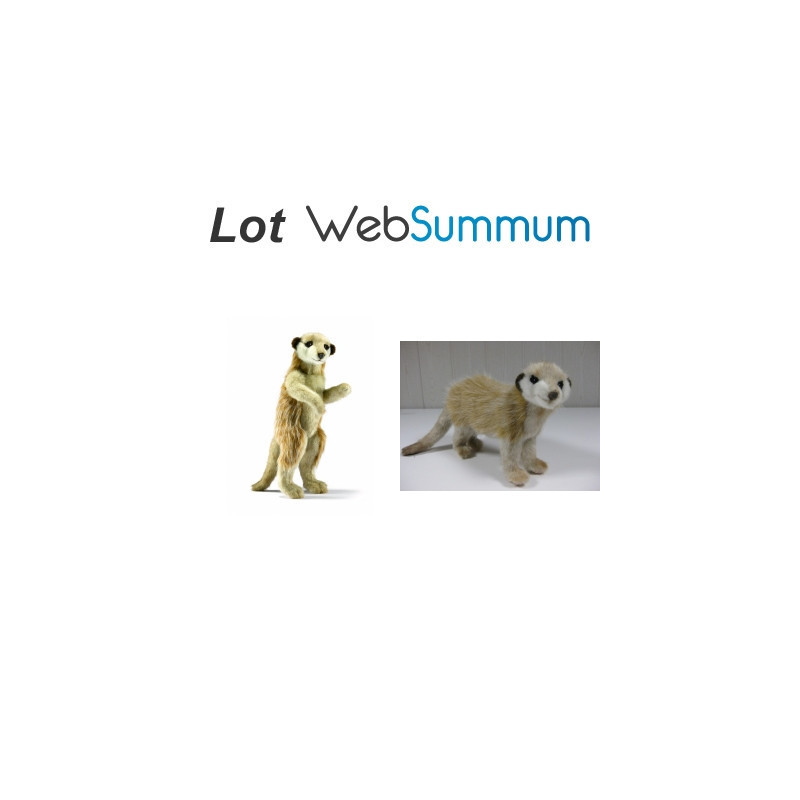Animaux-Bois-Animaux-Bronzes propose Chien Lot 2 peluches animalières suricate et chien de prairie -LWS-414