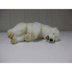 Animaux-Bois-Animaux-Bronzes propose Peluche animalière Ourson polaire dormeur 30cm peluche animalière 5260