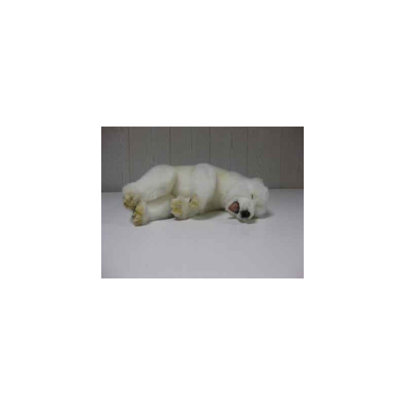 Animaux-Bois-Animaux-Bronzes propose Peluche animalière Ourson polaire dormeur 30cm peluche animalière 5260