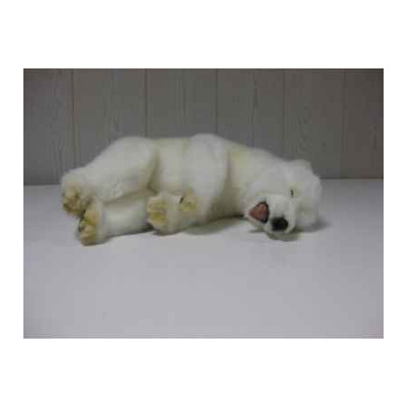 Animaux-Bois-Animaux-Bronzes propose Peluche animalière Ourson polaire dormeur 30cm peluche animalière 5260