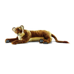 Félin Lionne couché 100 cm peluche animalière -3869