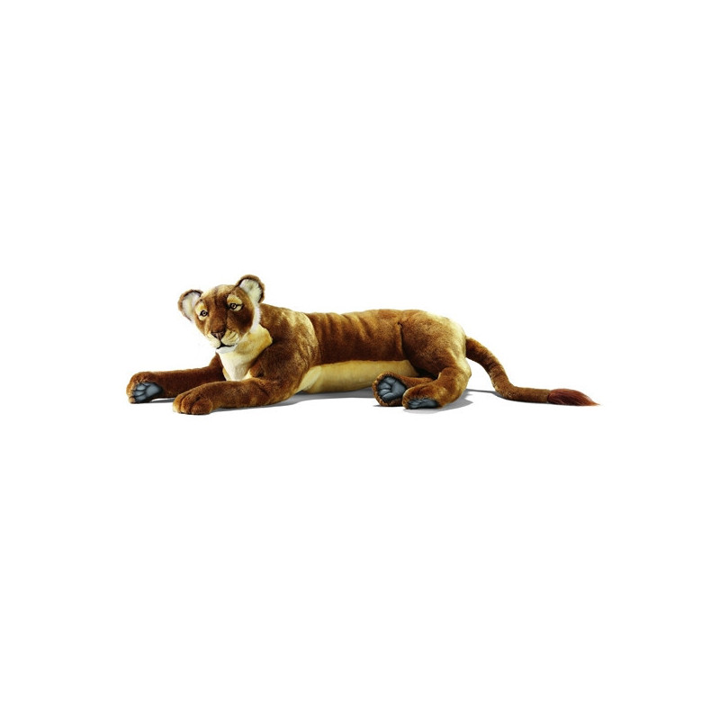 Félin Lionne couché 100 cm peluche animalière -3869