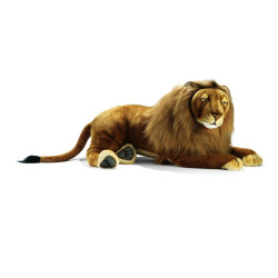 Félin Lion couché 100 cm peluche animalière -3952
