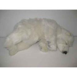 Animaux-Bois-Animaux-Bronzes propose Peluche animalière Ourson polaire dormeur 32cm peluche animalière 5376
