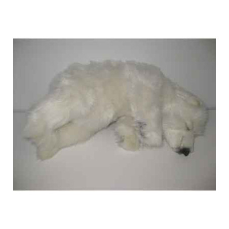 Animaux-Bois-Animaux-Bronzes propose Peluche animalière Ourson polaire dormeur 32cm peluche animalière 5376