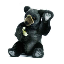 Animaux-Bois-Animaux-Bronzes propose Ours noir assis 24cm peluche animalière 5772