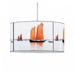 Décoration Luminaire Animaux Lampe suspension collection plisson bateau voiles orange -PL1609SUS