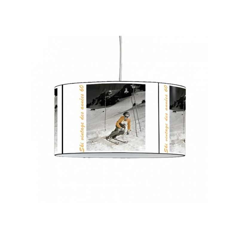 Décoration Luminaire Animaux Lampe suspension montagne skieur vintage jaune -MO1642SUS