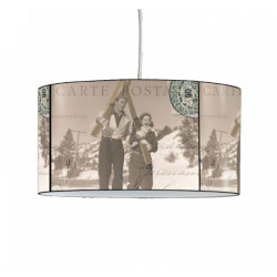 Décoration Luminaire Animaux Lampe suspension montagne ancienne carte postale -MO1645SUS