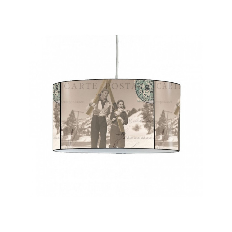 Décoration Luminaire Animaux Lampe suspension montagne ancienne carte postale -MO1645SUS