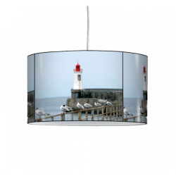 Décoration Luminaire Animaux Lampe suspension marine phare et mouette -MA1201SUS