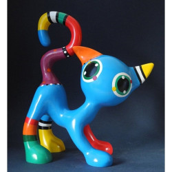 Animaux-Bois-Animaux-Bronzes.com propose Statuette d'animaux django le Chat Jacky Zegers -JZ08