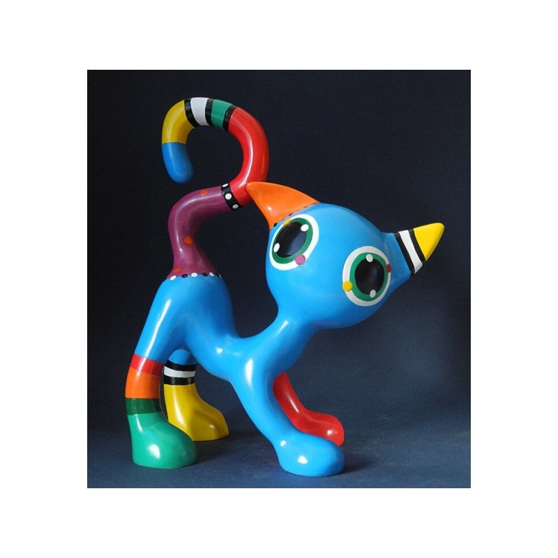 Animaux-Bois-Animaux-Bronzes.com propose Statuette d'animaux django le Chat Jacky Zegers -JZ08